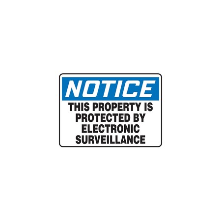 Panduit SAFETY SIGN, 10.00" X 14.00", NOTICE, THIS PRP IS PRTCTD B,  PRS1014N7055